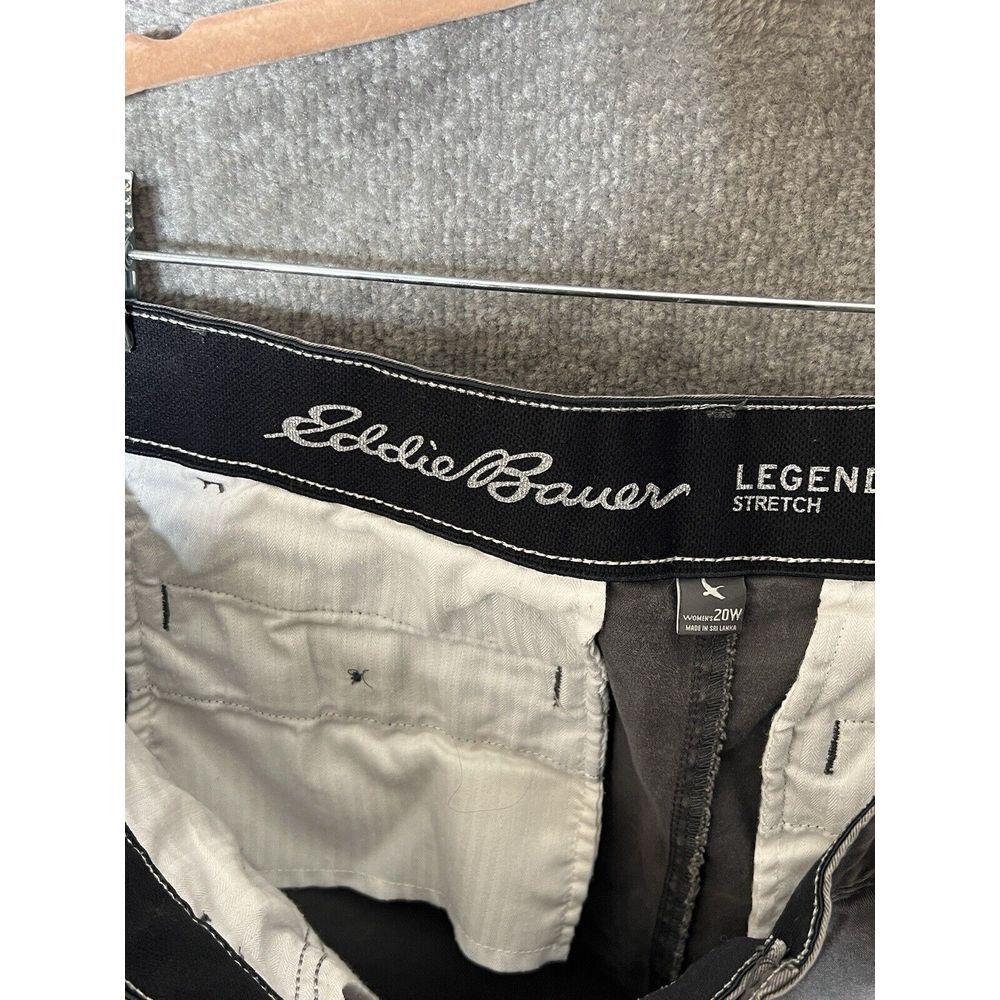Eddie Bauer Gray Legend Wash Curvy Crop Pants Womens Size 20W Stretch‎ Pockets - Picture 3 of 11